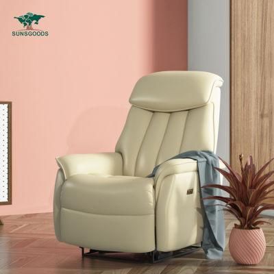 Modern Style Luxury Classic European Design Couch Genuine China Leather Recliner Sofa