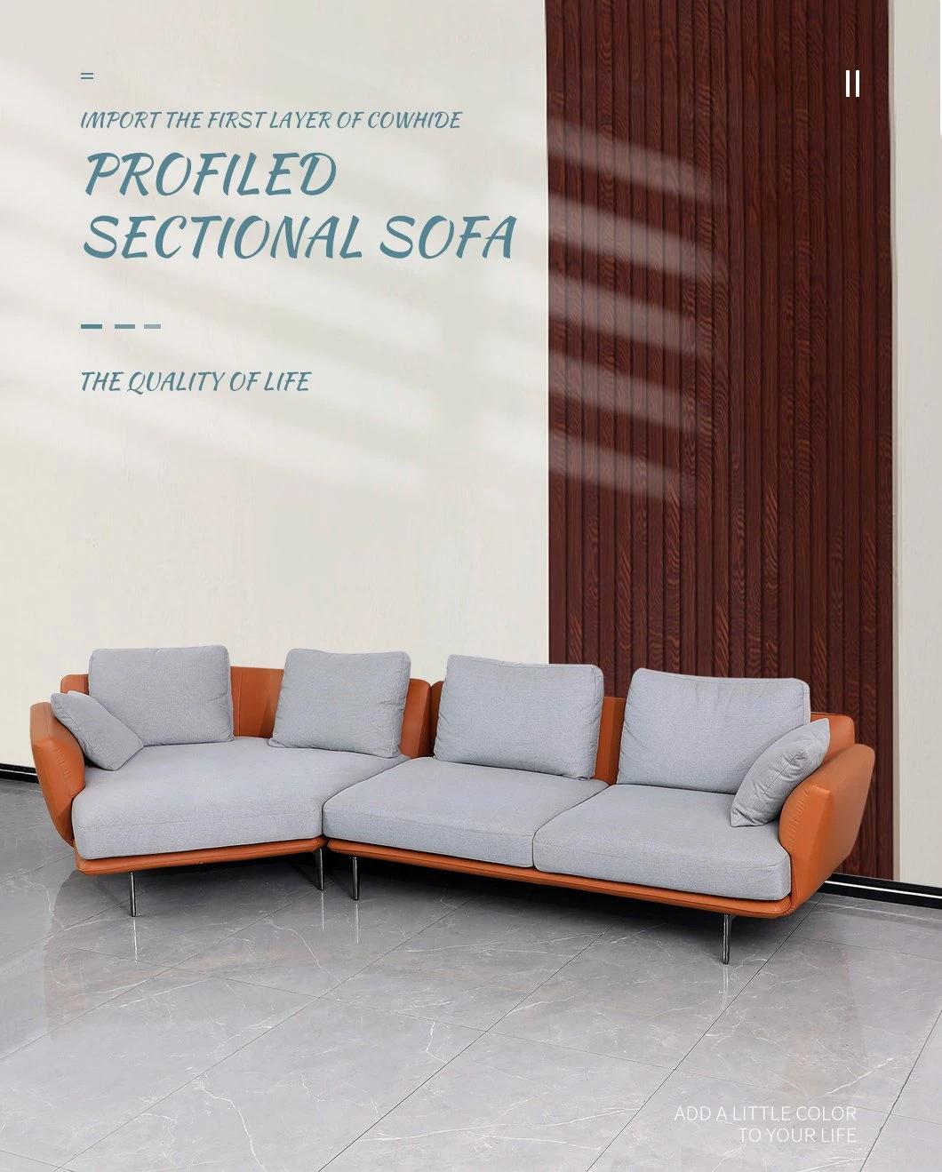 2021 European Style Living Room Furniture Leather Sofa