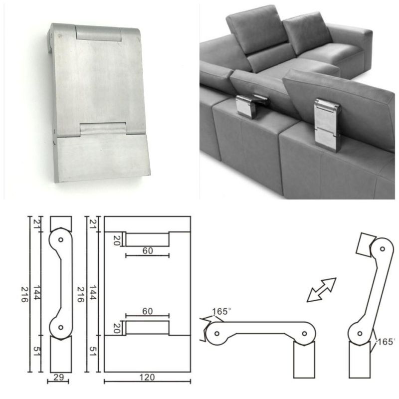 Top class sofa hinge alloy adjustable headrest mechanism