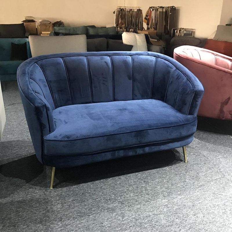 European 2 Seater Loveseat Velvet Living Room Sofa