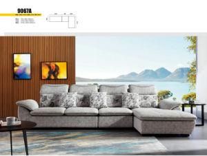 L Shape Modern Sectional Home Furniture Fabric Sofa (9067)