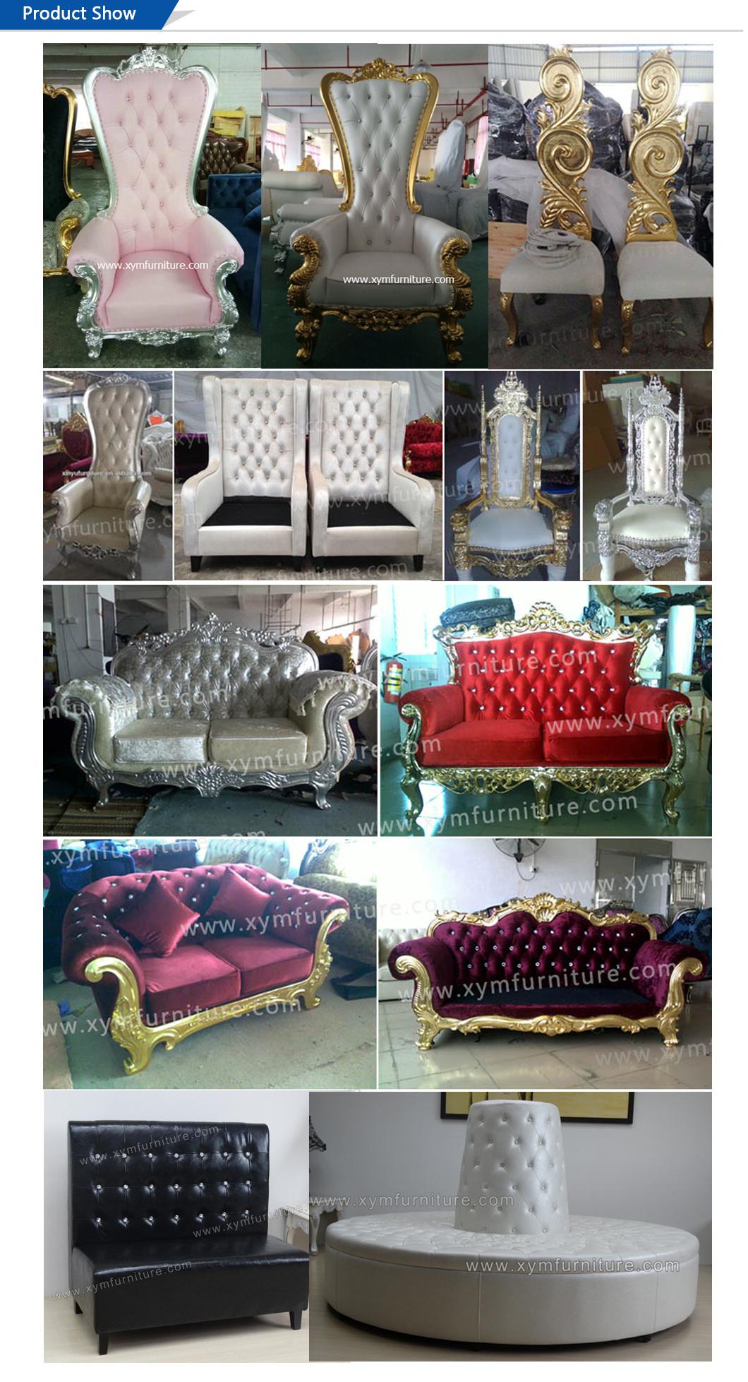 Wholesale Luxury Event Gold White Wedding Sofa Royal (Xym-H117)