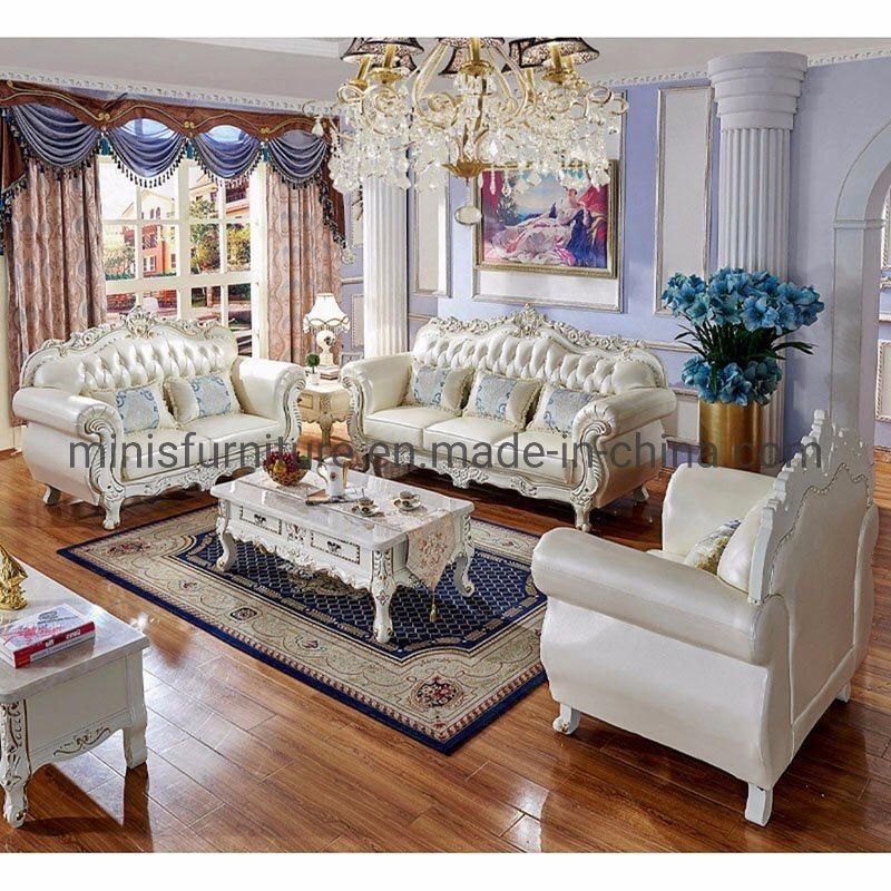 (MN-SF116) Home/Hotel Living Room Furniture Antique Vintage Wood Fabric Sofa Set