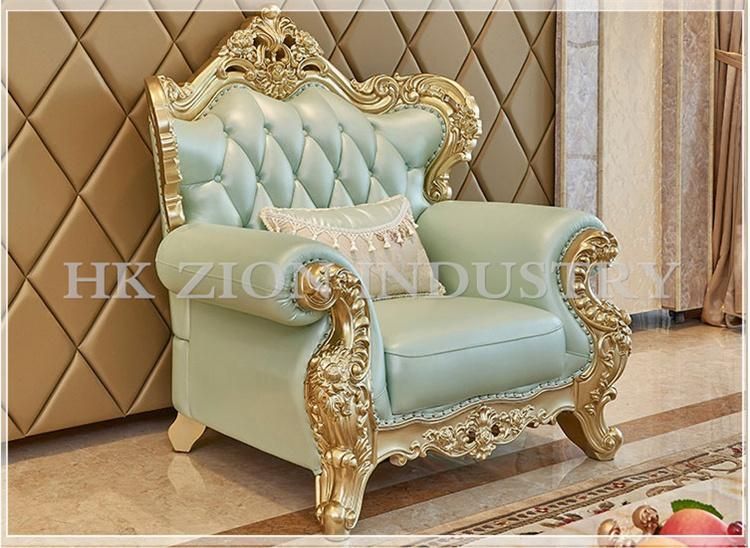 High Quality Modern Royal Palace Furniture European Style Home Furniture Living Room Sofa Sectional Sofa Living Room Furniture Gold Frame Sofa