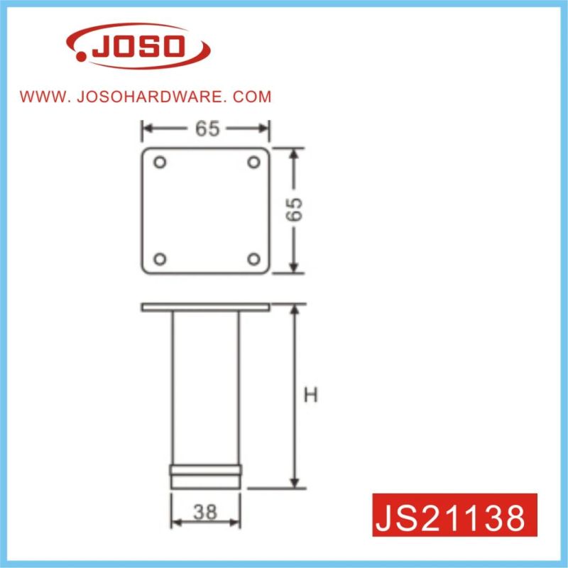 Square Flange Polish Furniture Leg for Table