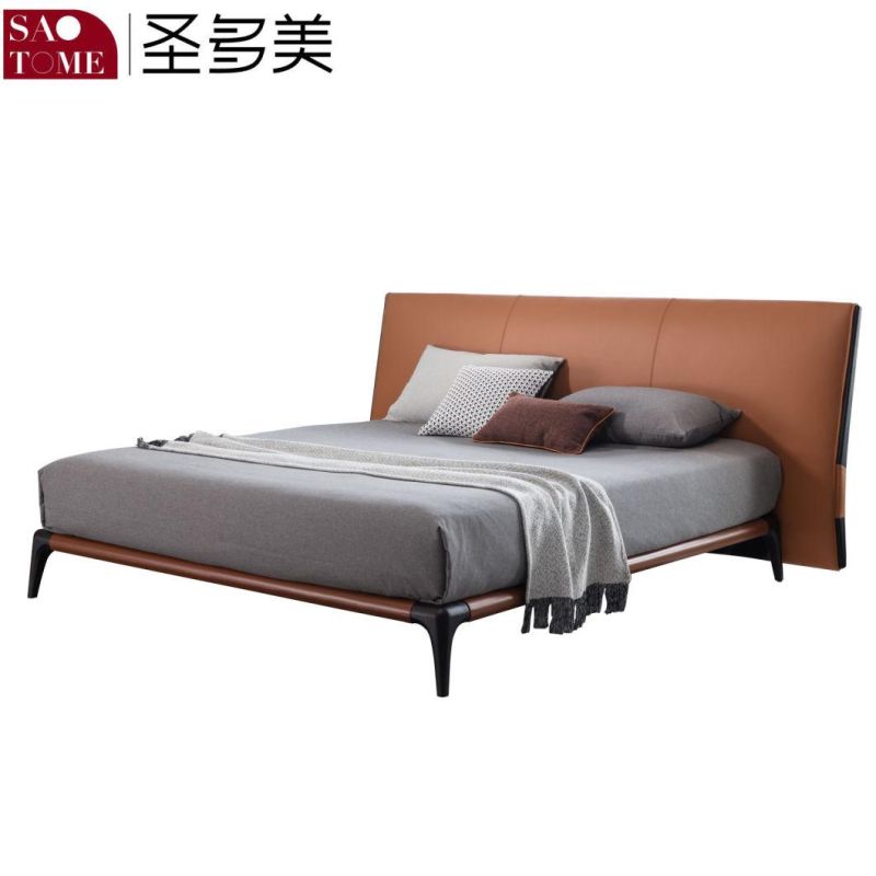 Modern Solid Wooden Home Bedroom Hotel Furniture Sofa 180m Double King Bed