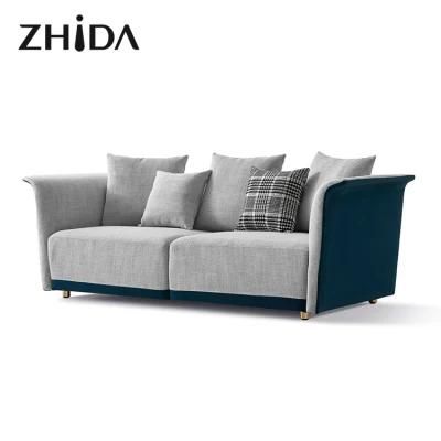Foshan Factory Wholesales Modern Living Room Villa Apartment Home Furniture Set Velvet Sofa for Hotel Reception