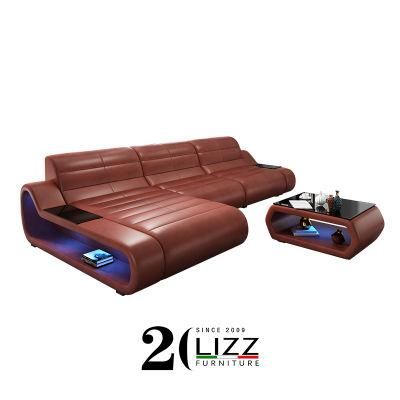 Latest Design Sofa Set Living Room Furniture Storage L Shape Leather Sofa