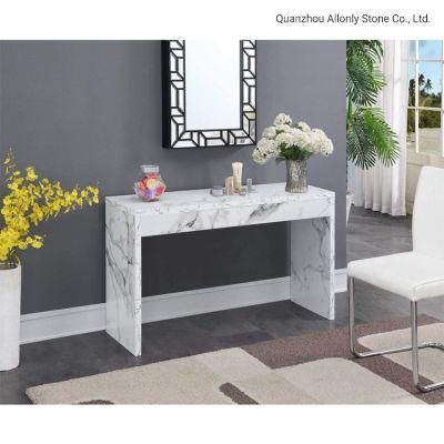 Luxury Home Entrance Long Entry Modern Marble Console Table White Hallway Stone Marble Top