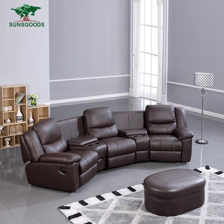 3 Seater Electric Recliner Home Theate Cheap Leather Sofa Chair