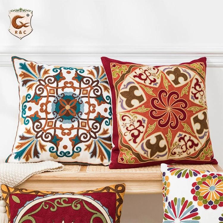 45X45 Wholesalers Ethnic Decorative High Chair Embroidery Cushion Cover for Sofa Couch Chair