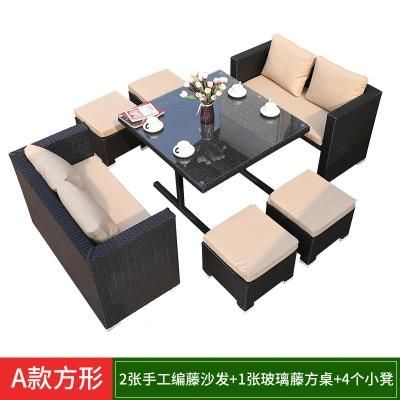 Outdoor Rattan Sofa Card Seat Outdoor Garden Combination Garden Leisure Furniture Rattan Chair