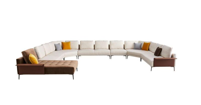 Hotel Lobby Furniture Modern Designu Shape Modular Sectional Conbination Fabric Sofa