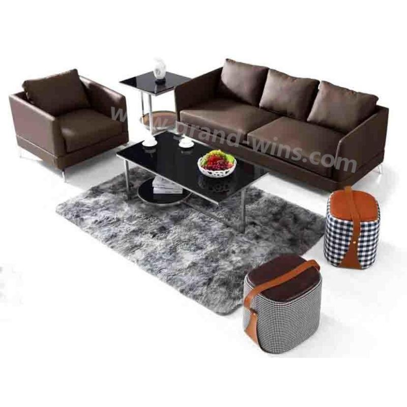 Living Room Furniture Metal Frame Leather Sofa for Hotel Bedroom