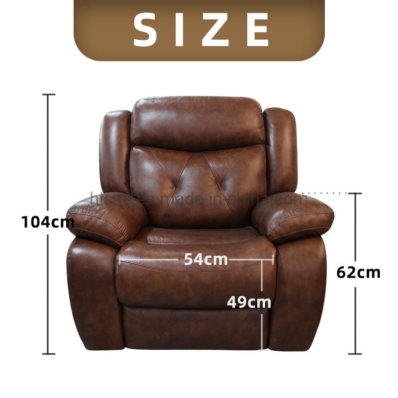 3 Seater Loveseat Genuine Leather 2 Seater Power Electric Motion Recliner Sofa Set Reclinable with Massage and Heatfunction