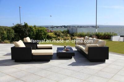 Outdoor Garden Villa Swimming Pool Four Rattan Sofa Table Set Furniture with Customized Color