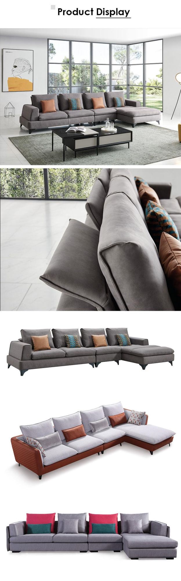 Deep Soft Furniture Leathaire L Shape Recliner Sofa