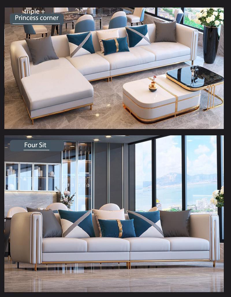 Cheap 3 Seater European Style Sofa Leather