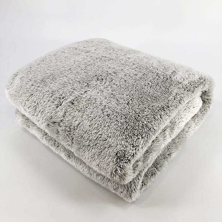 Super Soft 100% Polyester Brown Plush Fuzzy Sofa Bedding Fluffy Fleece Fur Blanket