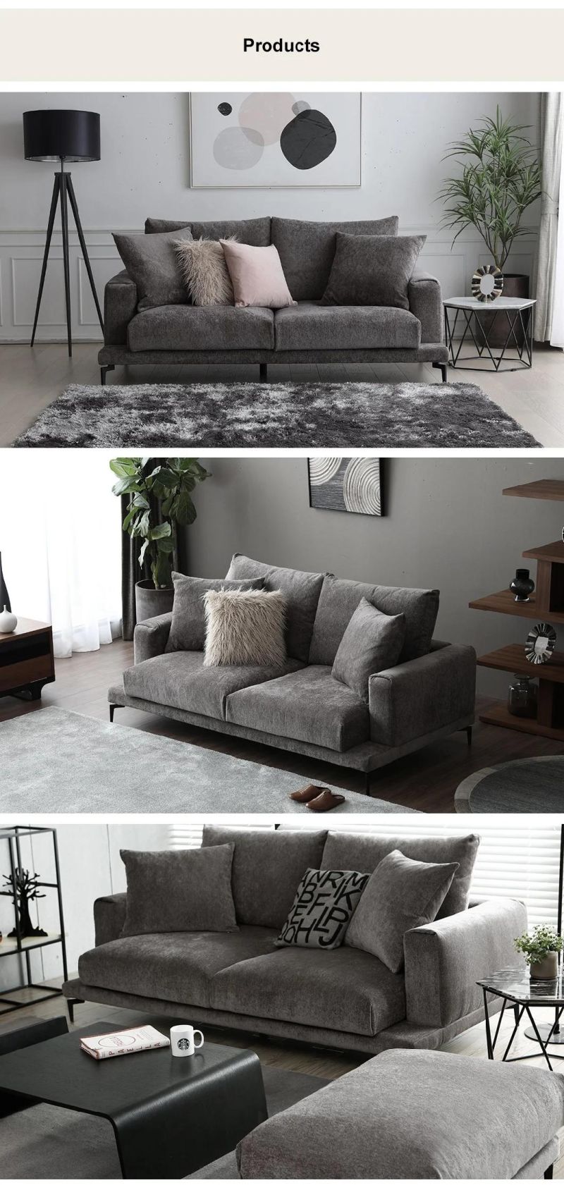 Modern Couch Set Fabric Home Furniture Sofa with Nice Price