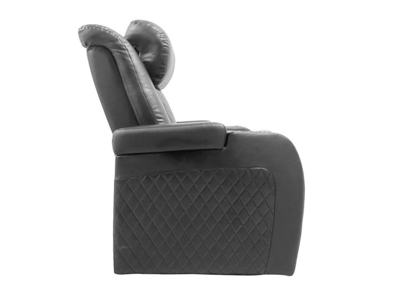 Jky Furniture Air Leather Power Home Theater Recliner Sofa with Massage Function and Cup Holder Table Board