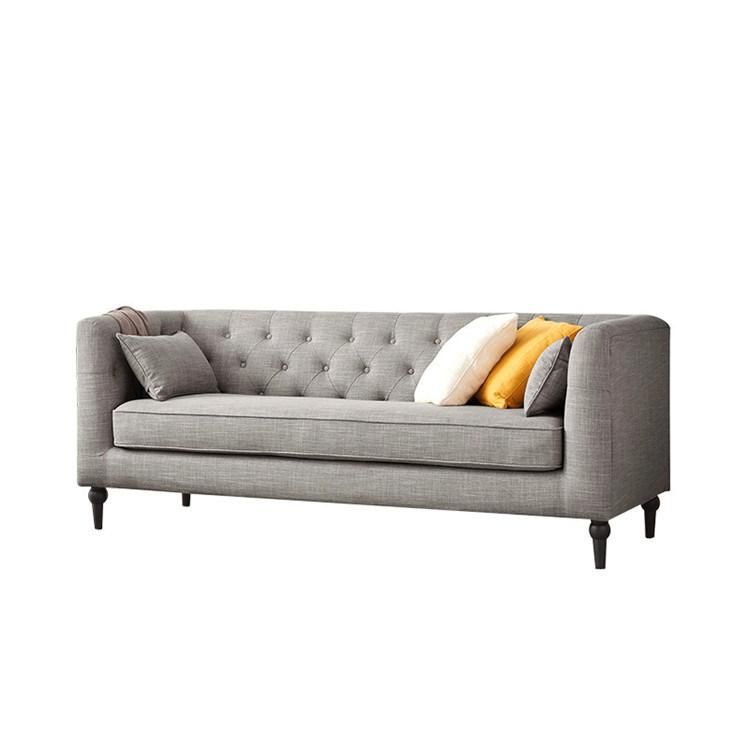 3 Seater Chesterfield Sofa Apartment Size Velvet Sofa for Livingroom