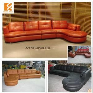 Leather Round Corner Sofa (NL-H008(Bacelona)