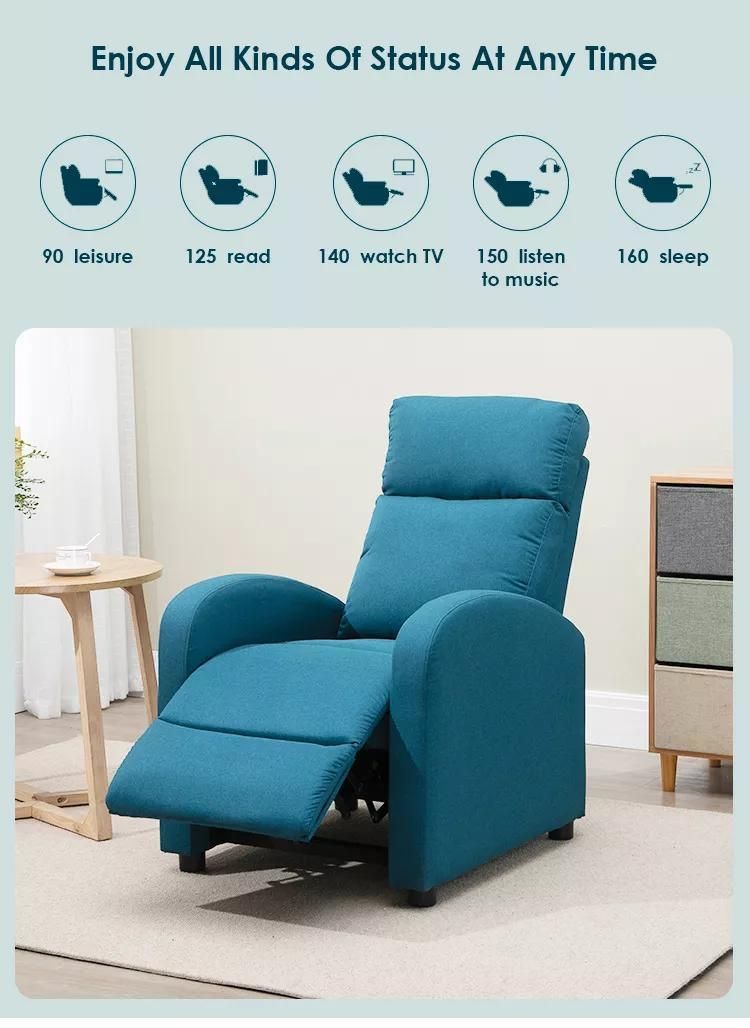 Pure Leather Recliner Sofa with Armrest and Cup Holder