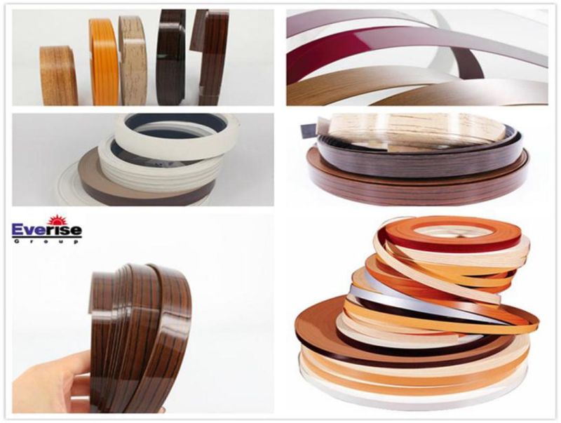 0.25*25mm Barma Teak Color PVC Edgebanding Used for Furniture Decoration