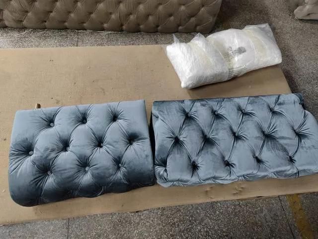 Velvet Fabric Sectional Sofa with Kd Construction for Living Room Set