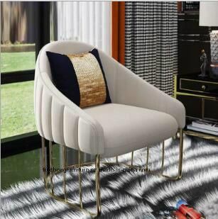 Hotel Room Sofa Modern Design Sofa Metal Single Sofa Simple Sofa Chair in Stainless Steel