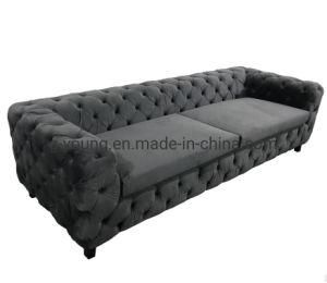 Fabric European Design Button Tufted Living Room Velvet Sofa