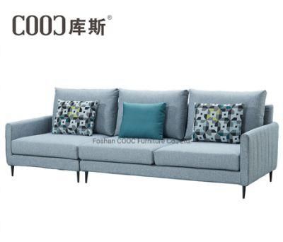 Modern Minimalist Style Living Room Furniture Blue Fabric Sofa