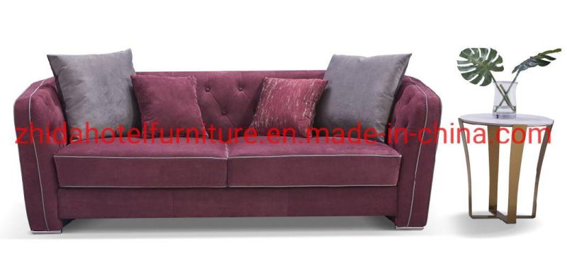 Luxury Lounge Leather Velvet Upholster Single Sofa for Living Room