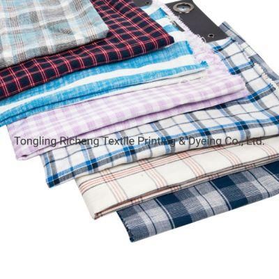 New Products Yarn Dyed Plaid Check Linen Pillow Fabric for Sofa Furniture