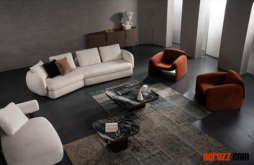 Le Club Chair Modern Design Fabric Lounge Apartment Sofa Chair Original Design Sofa 2 Seater in Vintage Leather Poliform