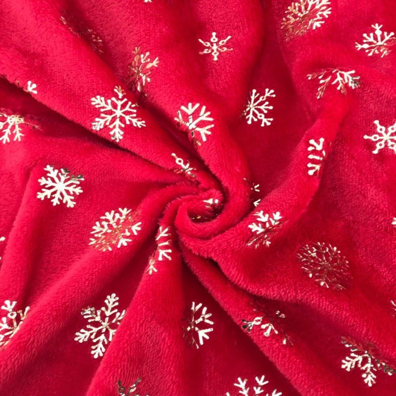 Coral Fleece Throw Blanket with Metallic Foiled for Sofa