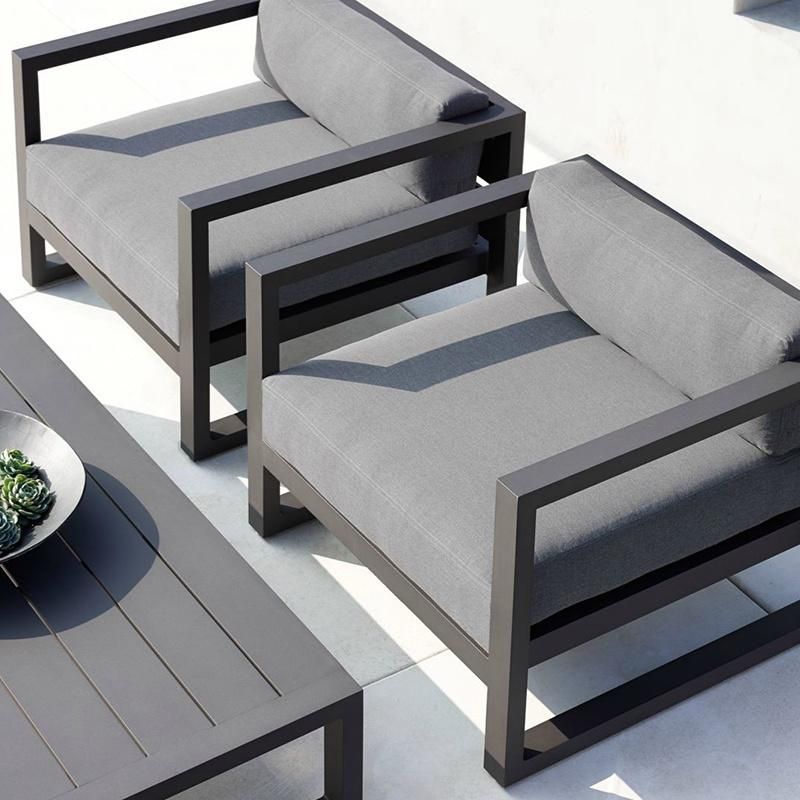 Hot Sell Nordic Modern Hotel Terrace Leisure Sofa Combination Aluminum Frame Outdoor Garden Sofa Cover Furniture