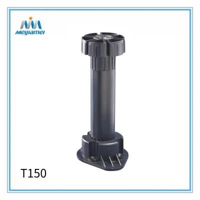 T150 Black Adjustable Feet in PP Plastic for Kitchen Cabinets