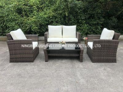 Outdoor Furniture of 4PCS Garden Rattan Sofa Set