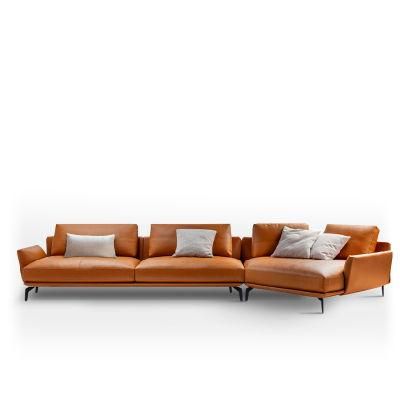 Real Leather Living Room Sectional Sofa