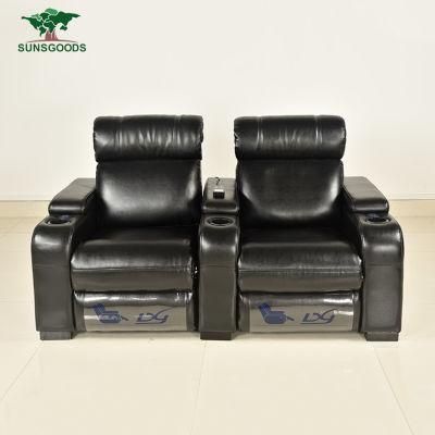 2021 New Design Black Leather Sofa Cinema Power Supply Recliner Best Recliners Theater Chair Sofa