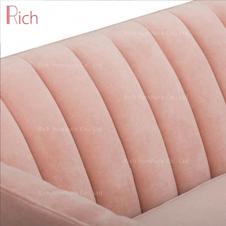 Modern Living Room Furniture 2 Seat Loveseat Sectional Couch Velvet Fabric Sofa