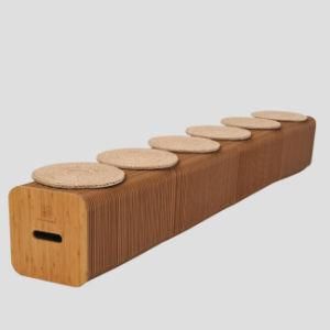 Event/Party Stool Foldable Creped Duplex Kraft Paper Sofa Accodion Style