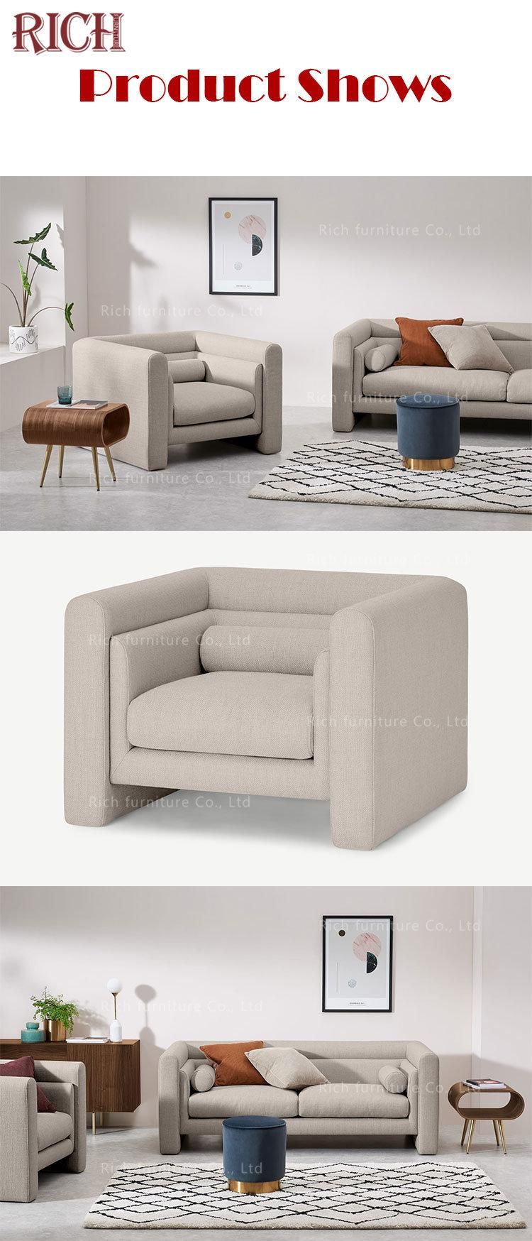 Home Furniture Living Room Modern Sofa Couch Hotel Single Seater Fabric Sofa
