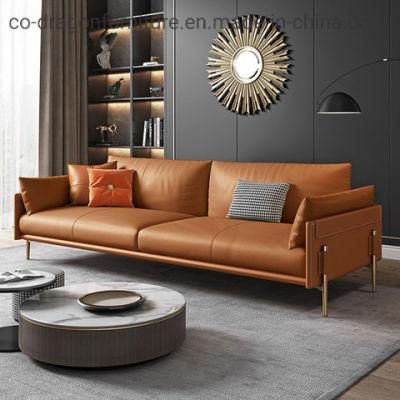 Modern Luxury Leather Long Living Room Sofa for Home Furniture