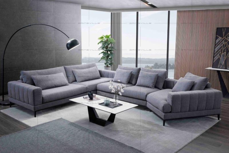 Guangdong Factory Living Room Sectional Corner Fabric Sofa Set R Home Furniture