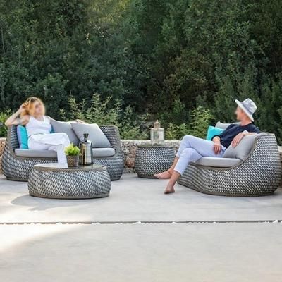 Outdoor Rattan Sofa Courtyard Flower Chair Garden Outdoor Villa Rattan Sofa