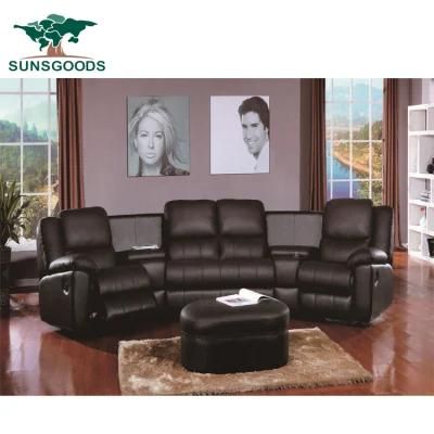 4 Seating Home Theater Seating Lazy Boy Chair Recliner Leather Sofa