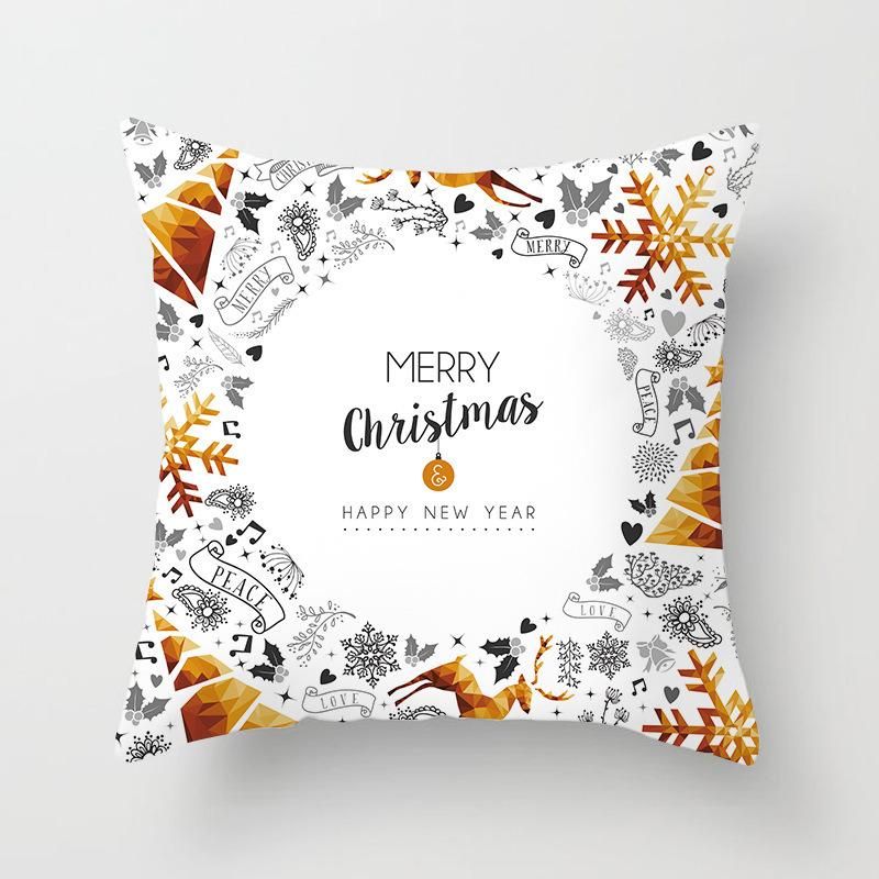 Holiday Decoration Christmas Onrament Christmas Scene Back Cushion Cover Sofa Cushion